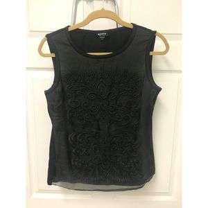 WORTH - Embroidered Sleeveless Silk Tank